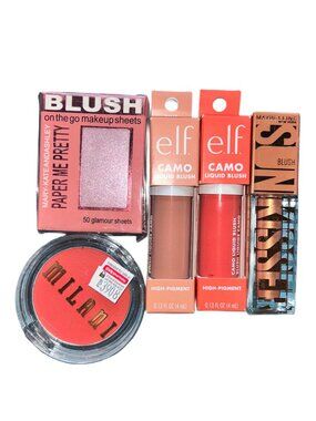 Blush Bundle Lot (5) e.l.f Camo Liquid Maybelline Milani Mixed Brands NEW